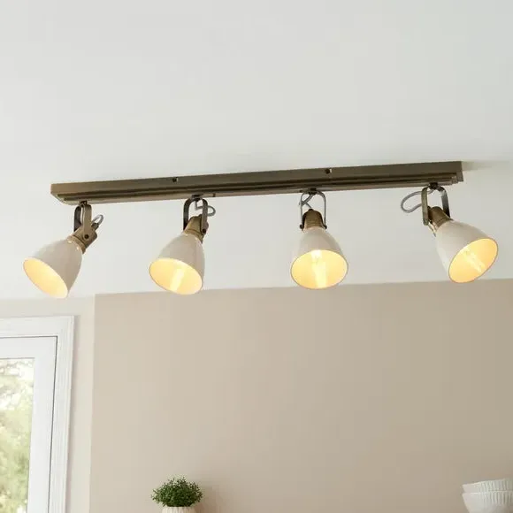 4-Light Adjustable Spotlight Bar - Cream, Metal image