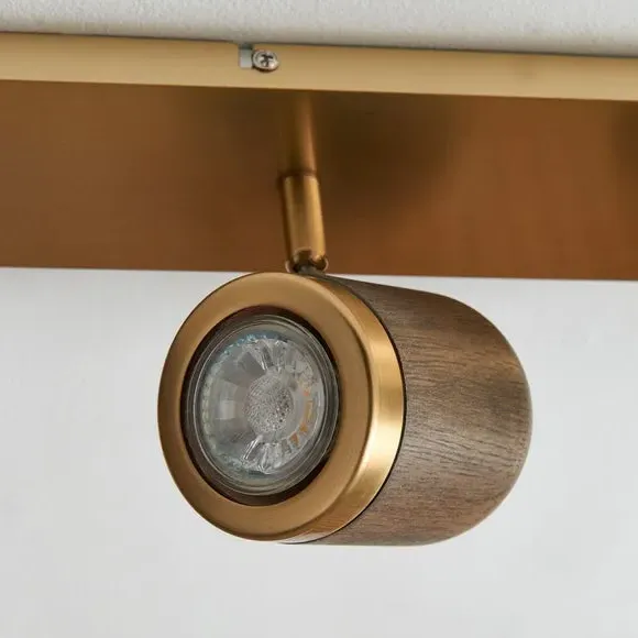 4 Light Adjustable Spotlight Bar - Gold, Metal