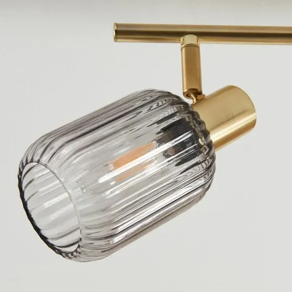 4-Light Adjustable Spotlight Bar - Gold, Metal
