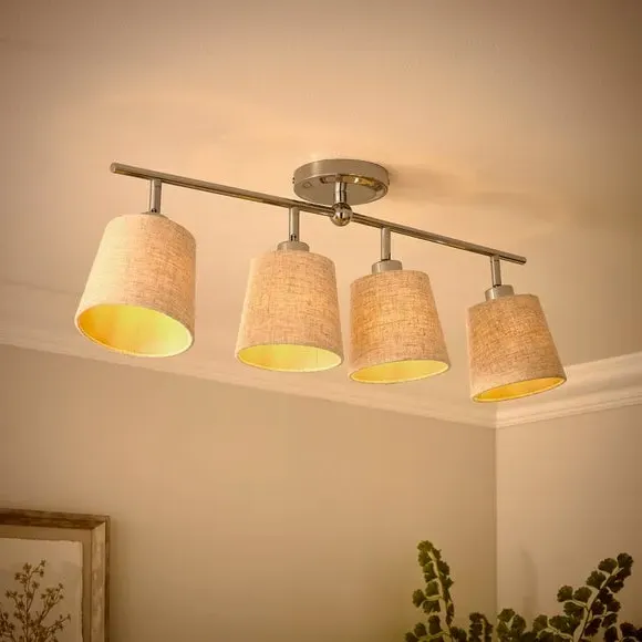 4-Light Adjustable Spotlight Bar - Natural