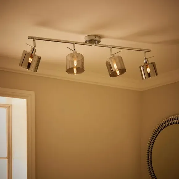 4-Light Adjustable Spotlight Bar - Silver, Chrome