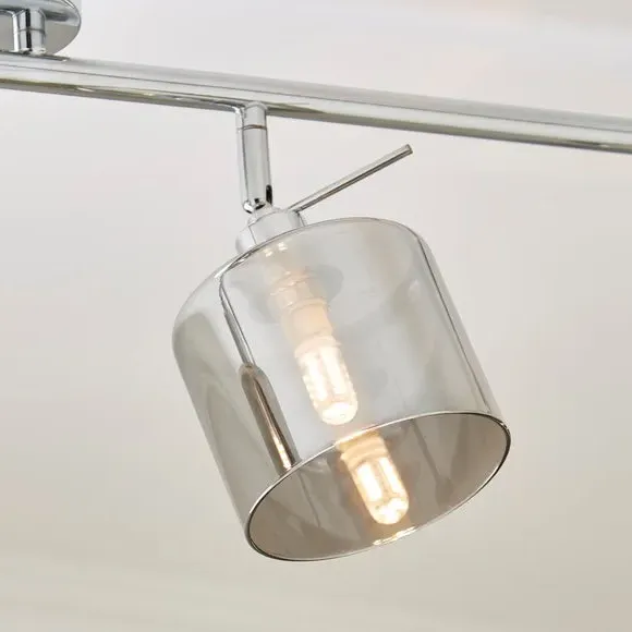 4-Light Adjustable Spotlight Bar - Silver, Chrome