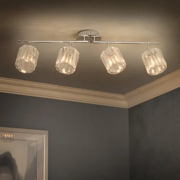 4-Light Adjustable Spotlight - Chrome, Steel
