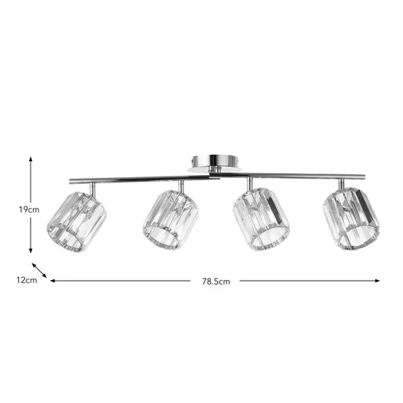 4-Light Adjustable Spotlight - Chrome, Steel