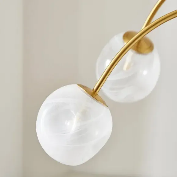 4-Light Ceiling Light with Dimpled Glass - White