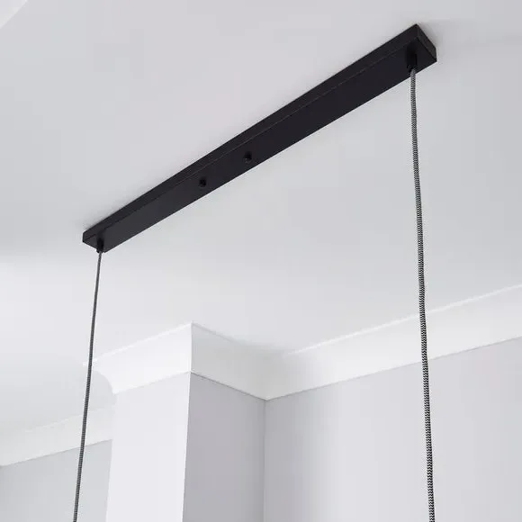 4-Light Diner Ceiling Light - Black, Metal