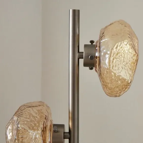 4-Light Floor Lamp Industrial Style - Gold, Metal