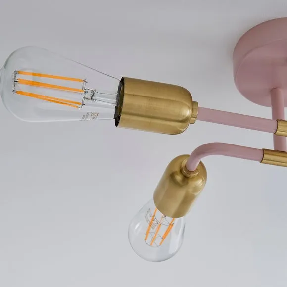 4 Light Flush Ceiling Light - Blush