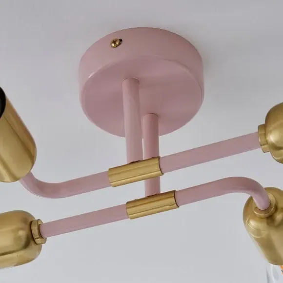 4 Light Flush Ceiling Light - Blush