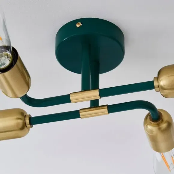 4 Light Flush Ceiling Light - Peacock