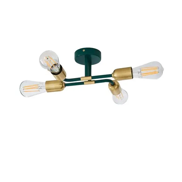 4 Light Flush Ceiling Light - Peacock