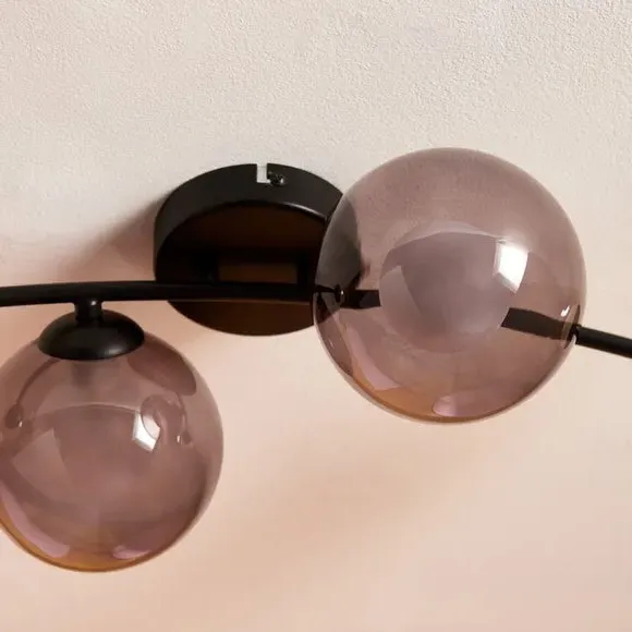 4-Light Semi Flush Ceiling Light - Black, Metal