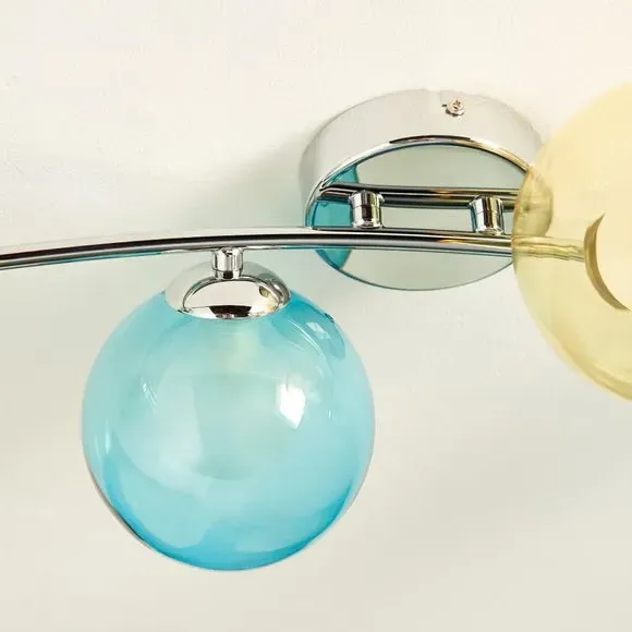 4-Light Semi Flush Ceiling Light - Chrome, Metal