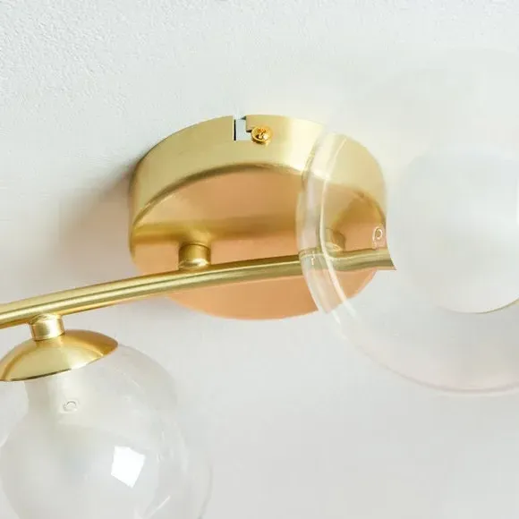 4-Light Semi Flush Ceiling Light - Gold, Metal