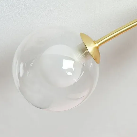 4-Light Semi Flush Ceiling Light - Gold, Metal