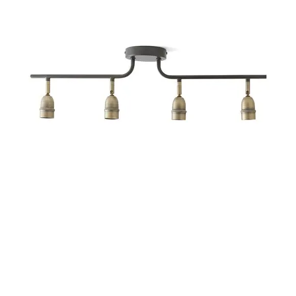 4-Light Semi Flush Spotlight Bar - Black