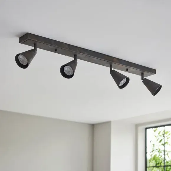 4-Light Semi Flush Spotlight Bar - Bronze