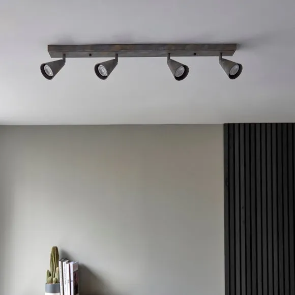 4-Light Semi Flush Spotlight Bar - Bronze
