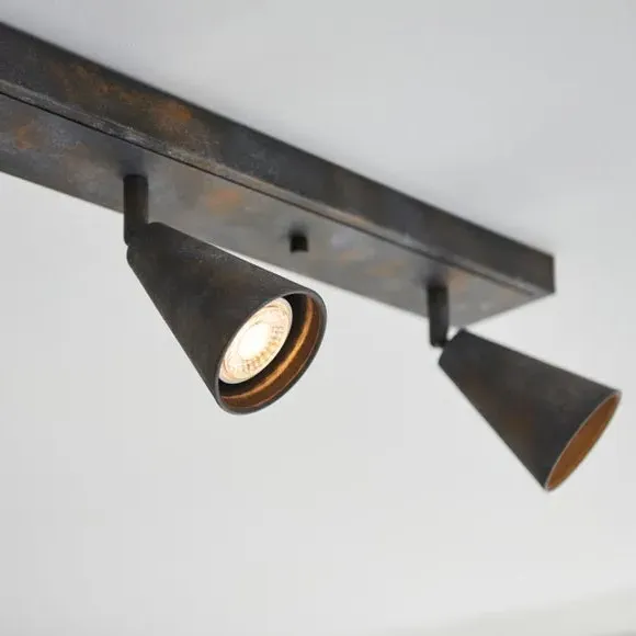 4-Light Semi Flush Spotlight Bar - Bronze