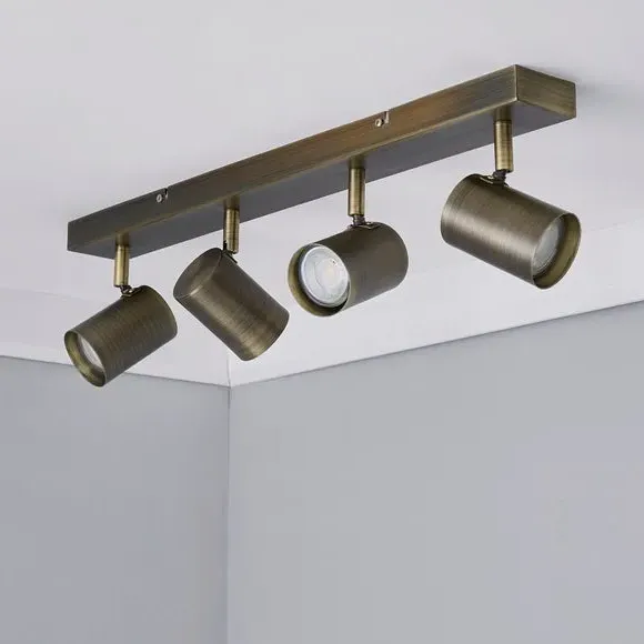 4-Light Semi Flush Spotlight Bar - Bronze