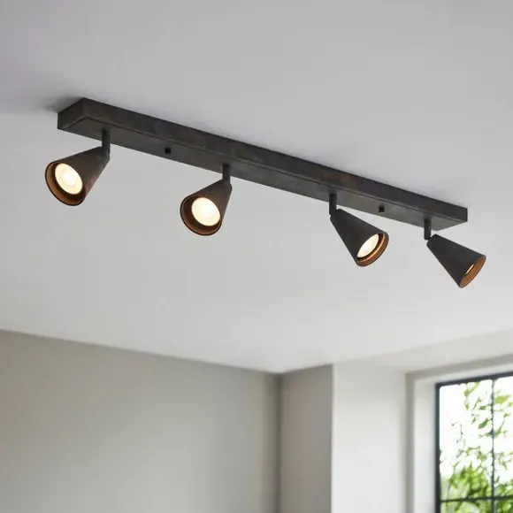 4-Light Semi Flush Spotlight Bar - Bronze