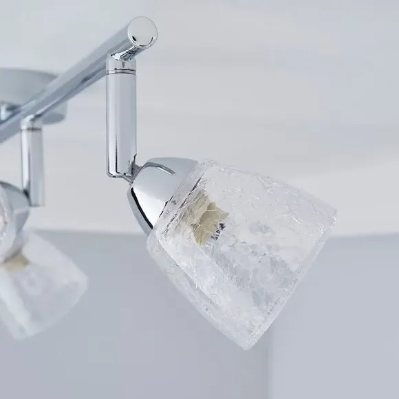 4-Light Semi Flush Spotlight Bar - Clear, Glass