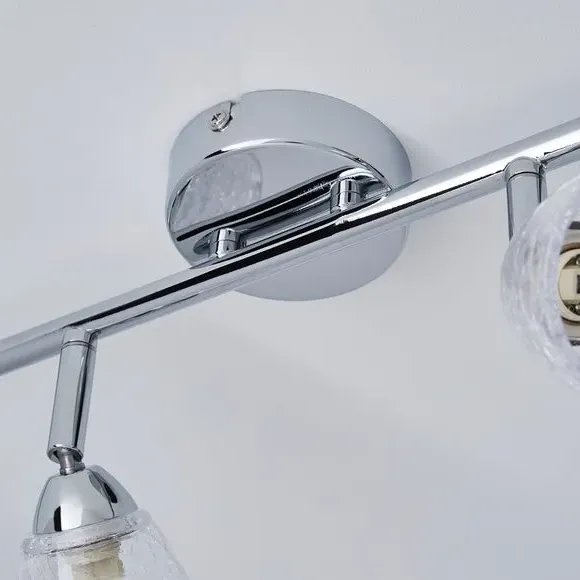4-Light Semi Flush Spotlight Bar - Clear, Glass