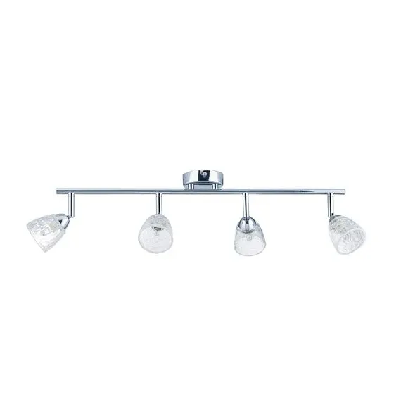 4-Light Semi Flush Spotlight Bar - Clear, Glass