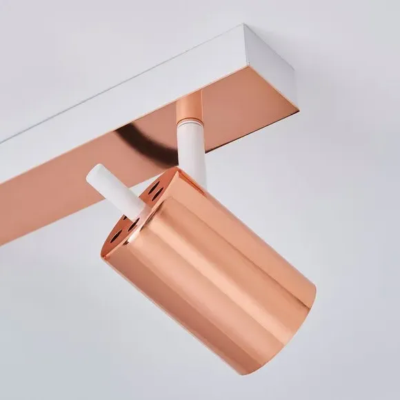 4-Light Semi Flush Spotlight Bar - Copper, Metal