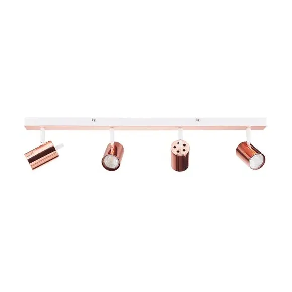 4-Light Semi Flush Spotlight Bar - Copper, Metal