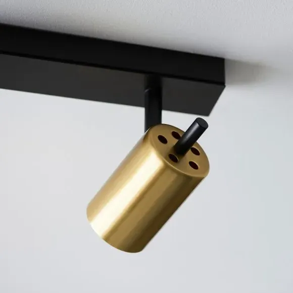 4-Light Semi Flush Spotlight Bar - Gold, Metal