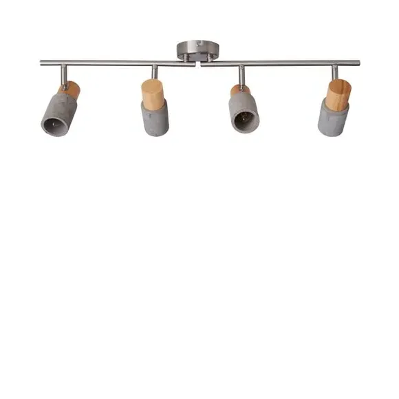 4-Light Semi Flush Spotlight Bar - Grey, Concrete