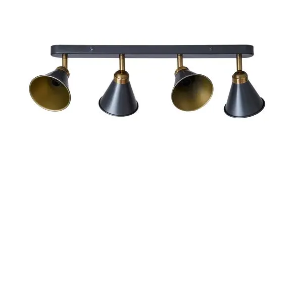 4-Light Semi Flush Spotlight Bar - Grey