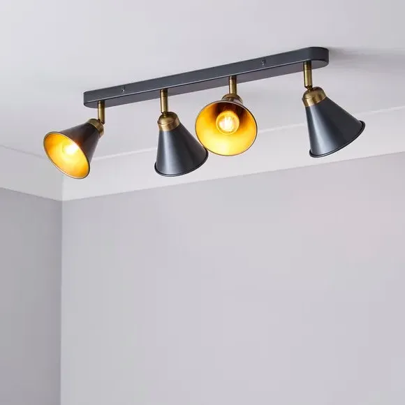 4-Light Semi Flush Spotlight Bar - Grey image