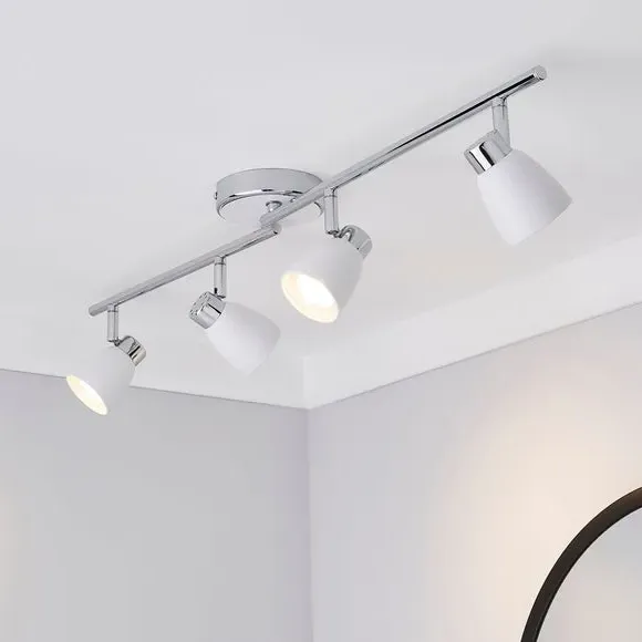 4-Light Semi Flush Spotlight Bar - White