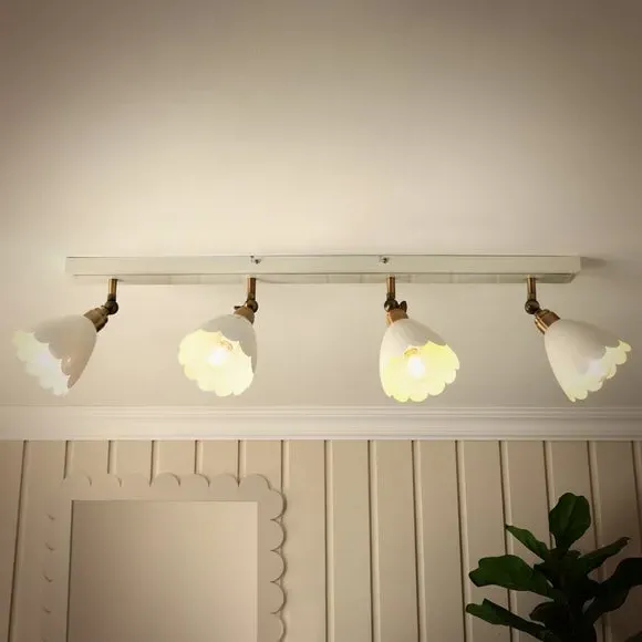 4-Light Spotlight Bar Adjustable - Ivory, Metal