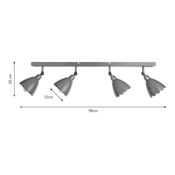 4-Light Spotlight Bar Adjustable - Lilypad, Metal