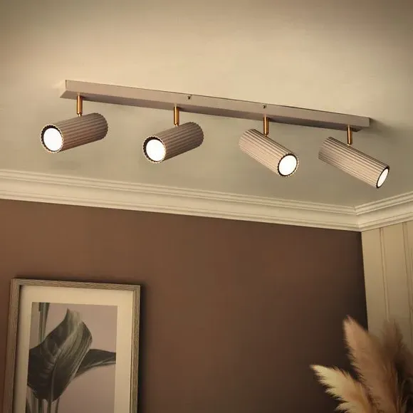 4 Light Spotlight Bar Adjustable - Sandstone Metal