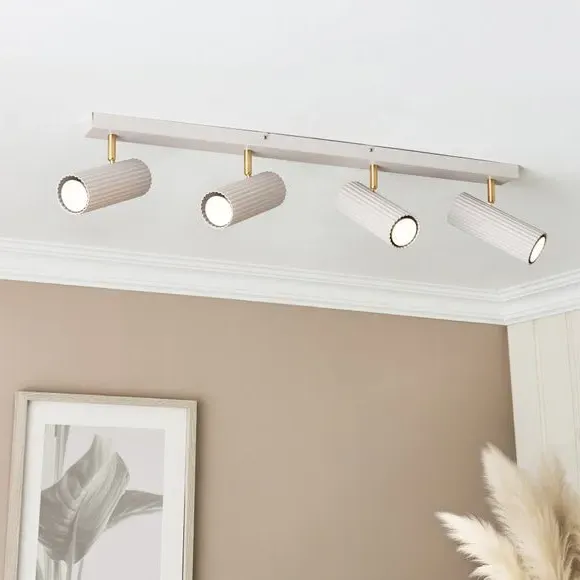 4 Light Spotlight Bar Adjustable - Sandstone Metal image