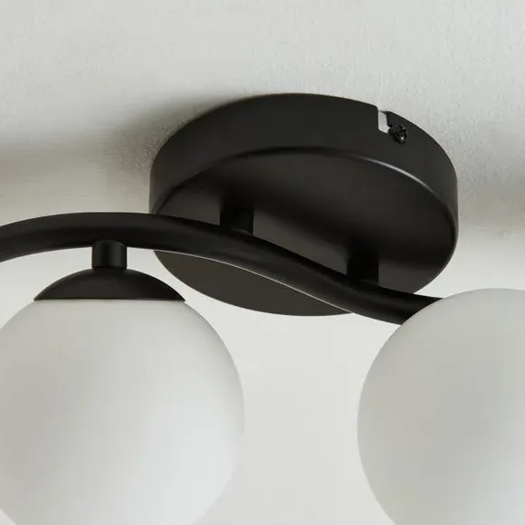 4-Light Spotlight Bar Modern Design - Black, Metal