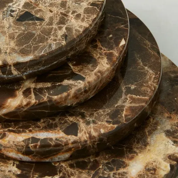 4-Pack Coaster Set - Brown, Marble