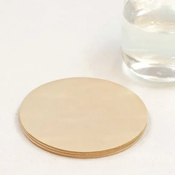 4-Pack Coasters - Champagne, Faux Leather image