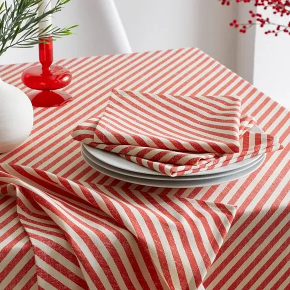 4-Pack Napkins Candy Cane Stripe - Red, Cotton image