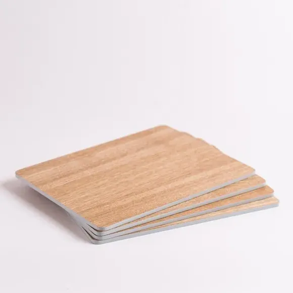 4-Pack Placemats - Grey, Wood Veneer