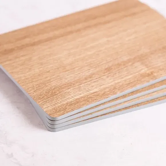 4-Pack Placemats - Grey, Wood Veneer