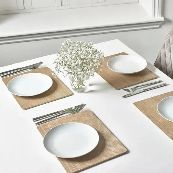 4-Pack Placemats with Painted Edge - Pistachio