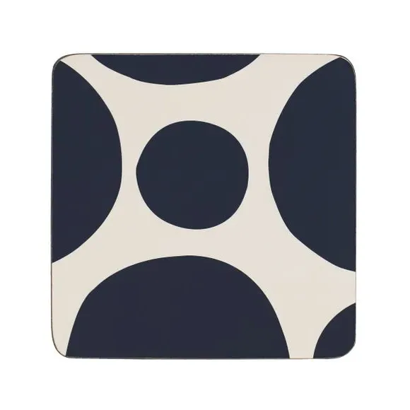 4-Pack Spot Coasters with Cork Back - Navy