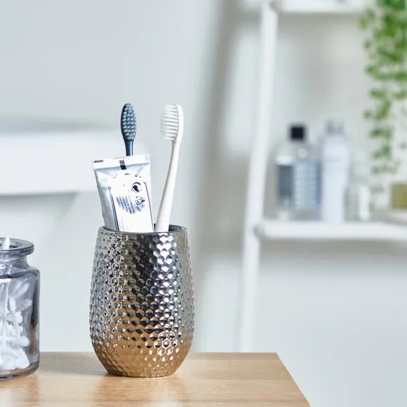 4-Piece Bathroom Accessories Set - Silver, Metal