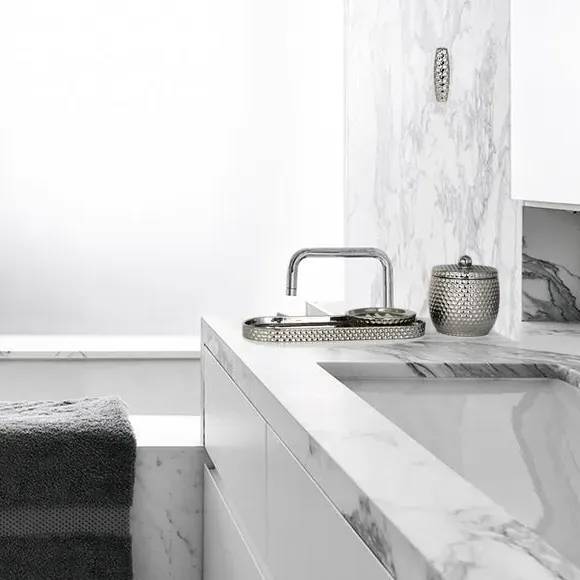 4-Piece Bathroom Accessories Set - Silver, Metal