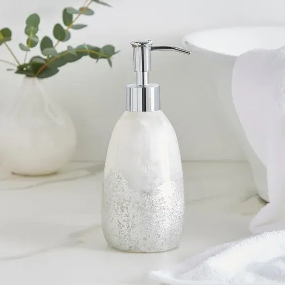 4-Piece Bathroom Accessories Set - Silver, Resin